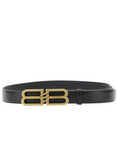 Luxury Balenciaga Trending 2025 BB Signature 30 Buckle Leather Belt Black