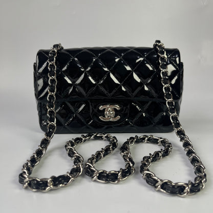 Chanel Classic Flap Rectangular Mini Black Patent Leather Silver Hardware, 2013-2014