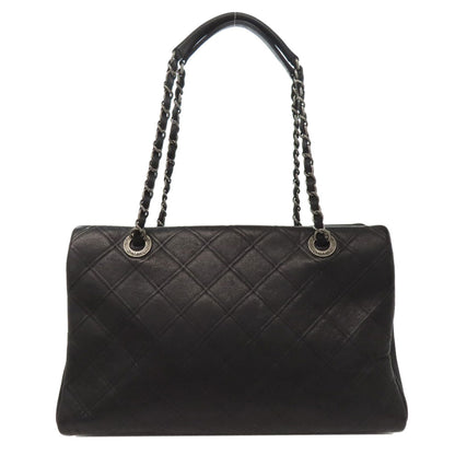CHANEL Handbag Calfskin black ChainShoulder COCO Mark SilverMetal