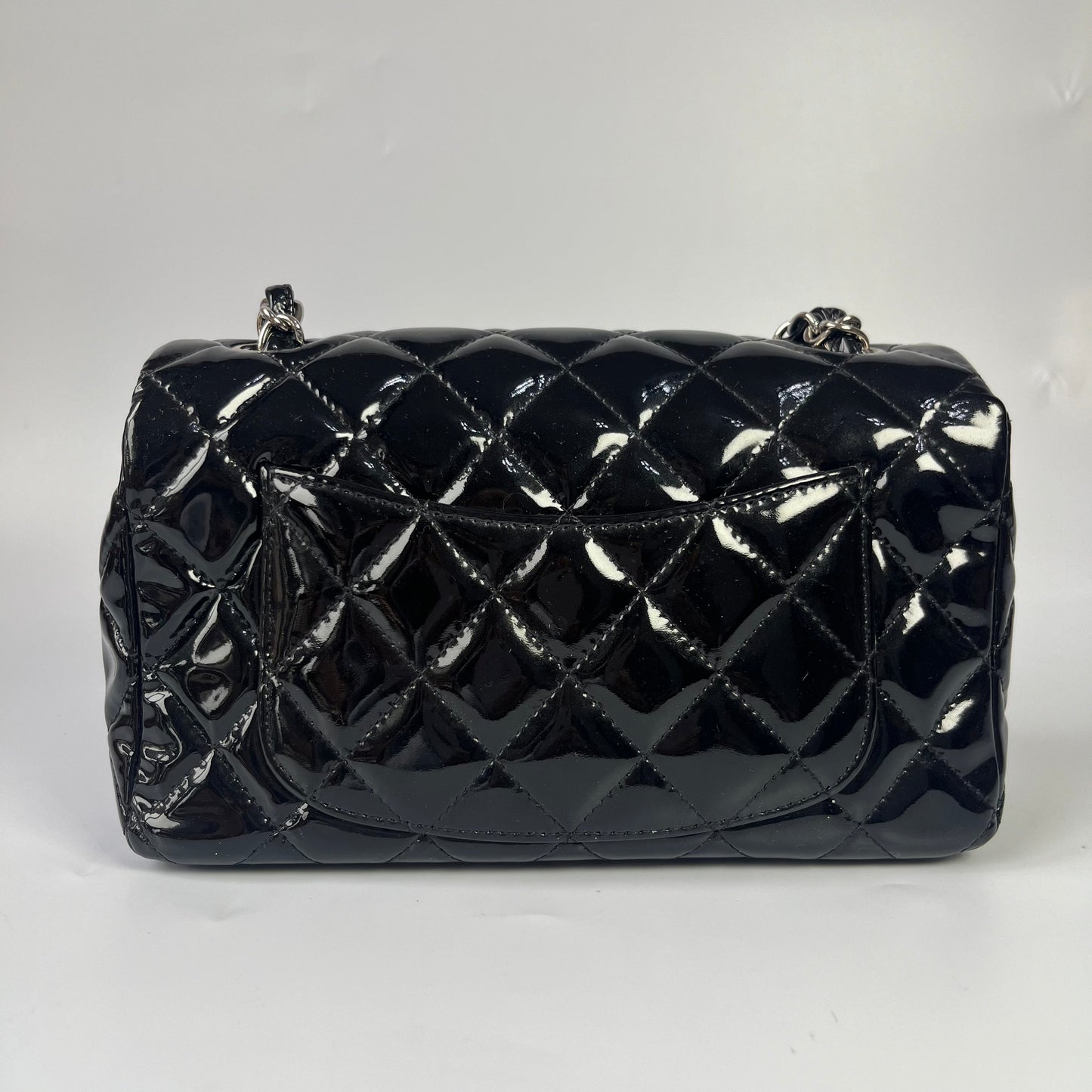 Part 3/3 Chanel Classic Flap Rectangular Mini Black Patent Leather Silver Hardware, 2013-2014
