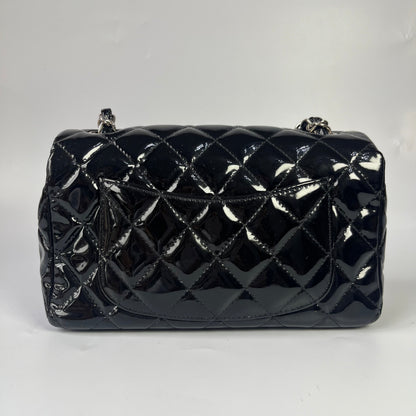 Chanel Classic Flap Rectangular Mini Black Patent Leather Silver Hardware, 2013-2014