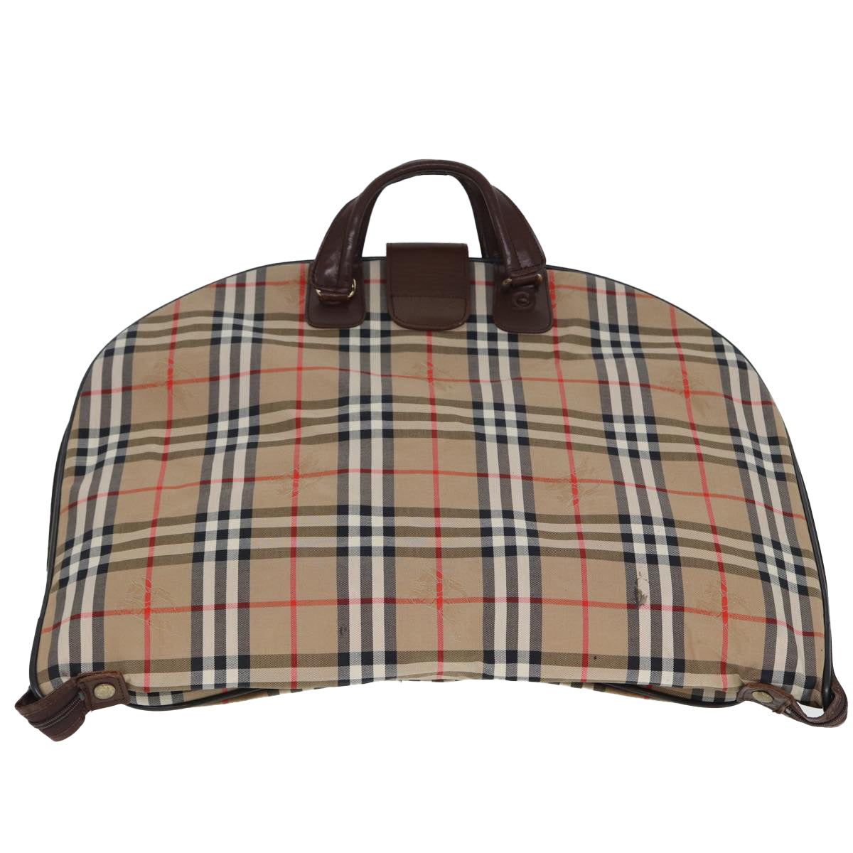 Luxury BurberrySs Nova Check Garment Cover Canvas Beige Brown Auth 75841
