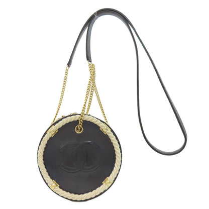 CHANEL Handbag Calfskin black COCO Mark Gold Metal 2WAY