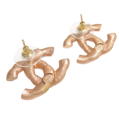 CHANEL Pierce metallic gold COCO Mark rhinestone