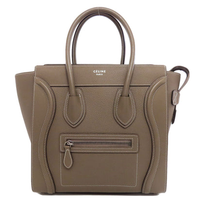 CELINE Tote Bag Calfskin Brown Luggage micro