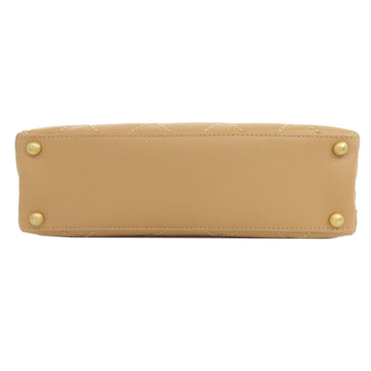 CHANEL Handbag A18126 Calfskin beige Wild Stitch Gold Metal