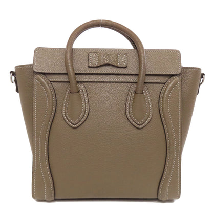 CELINE Handbag Calfskin Brown Luggage nano 2 WAY