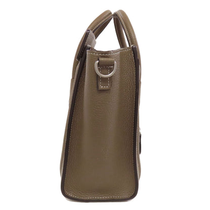 CELINE Handbag Calfskin Brown Luggage nano 2 WAY