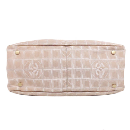 CHANEL Tote Bag Nylon jacquard beige New Travel Line MM