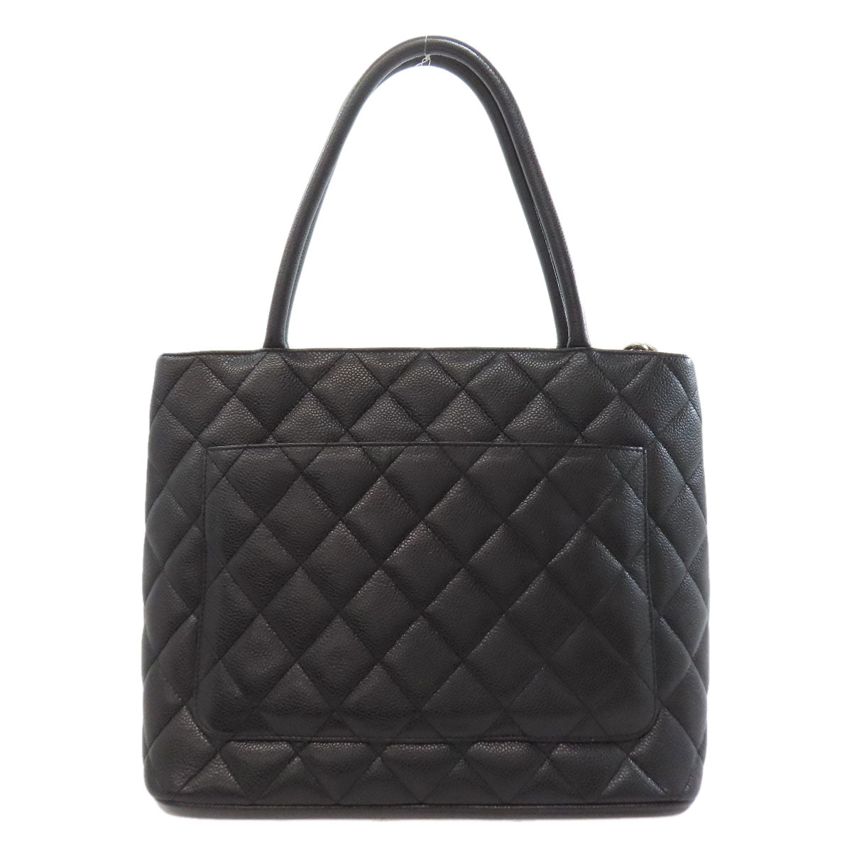 CHANEL Tote Bag Grained Calfskin Skin black Replica Tote SilverMetal