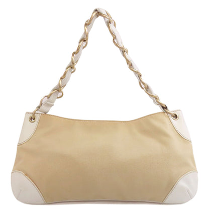 CHANEL Handbag canvas beige COCO Mark Gold Metal