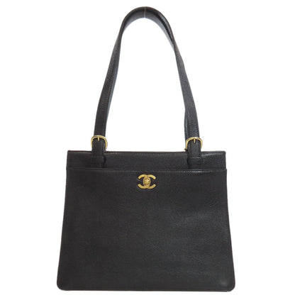 CHANEL Tote Bag Grained Calfskin Skin black COCO Mark Gold Metal