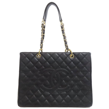 CHANEL Tote Bag Grained Calfskin Skin Navy GTS Chain Tote Bag COCO Mark Gold Metal