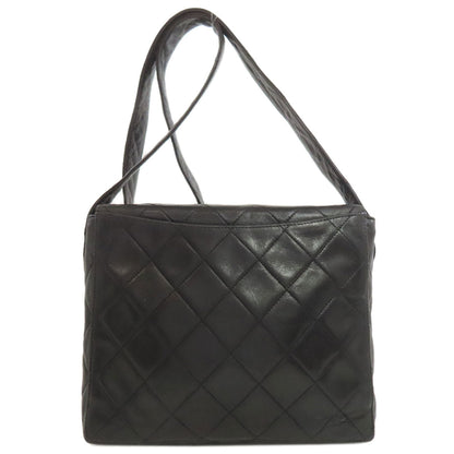 CHANEL Shoulder Bag lambskin black Matelasse COCO Mark Gold Metal