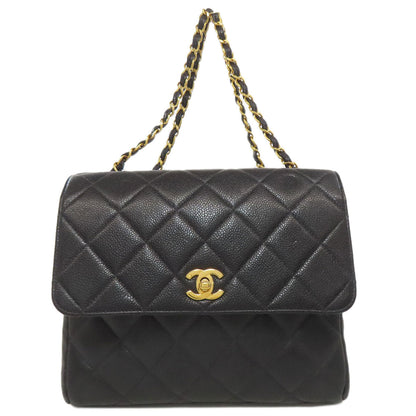 CHANEL Shoulder Bag Grained Calfskin Skin black Matelasse COCO Mark Gold Metal