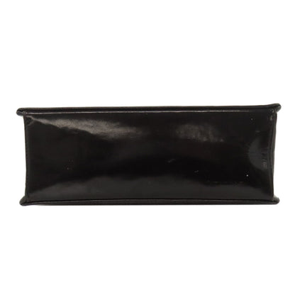 CHANEL Handbag enamel black Chain Bag COCO Mark SilverMetal
