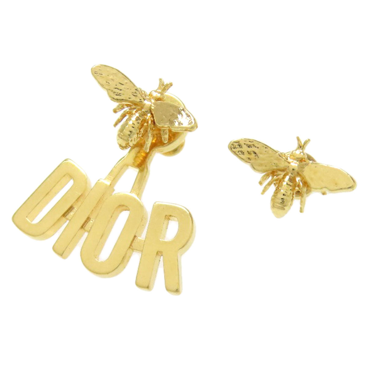Christian Dior Pierce metallic gold Bee motif logo