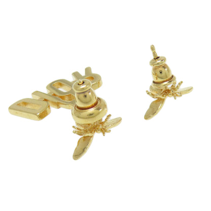 Christian Dior Pierce metallic gold Bee motif logo