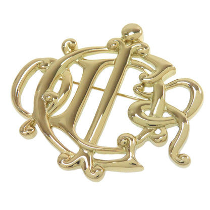 Christian Dior Brooch metallic gold logo