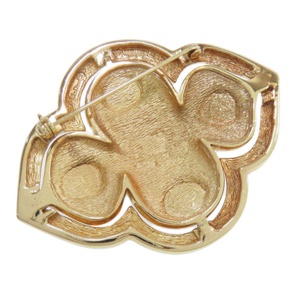 Christian Dior Brooch metallic gold Rhinestone