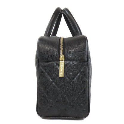 CHANEL Boston Duffel bag Grained Calfskin Skin black Matelasse COCO Mark Gold Metal