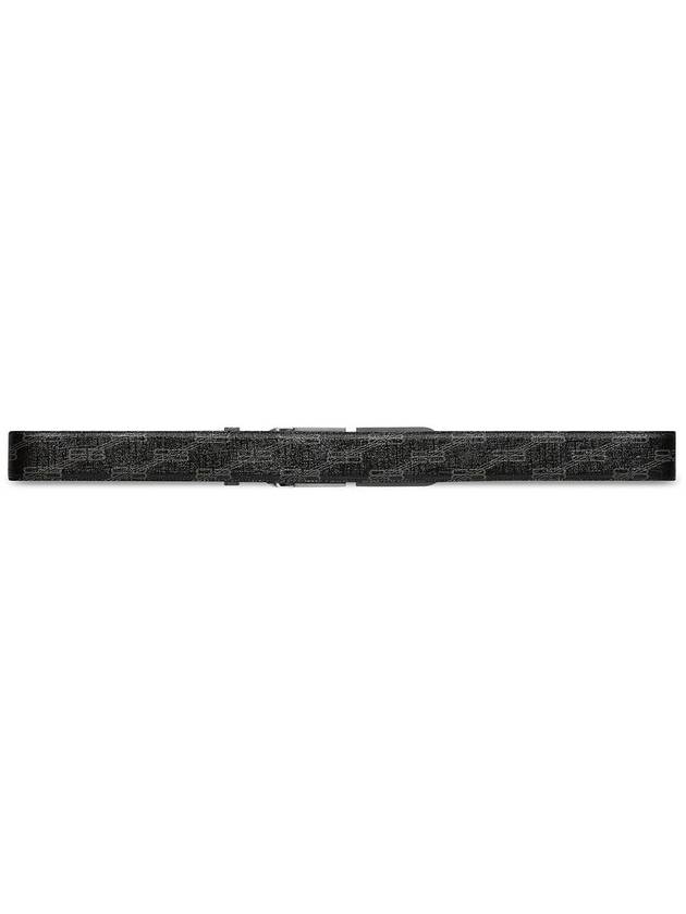 Luxury Balenciaga Trending 2025 BB Signature Monogram Canvas Leather Belt Black