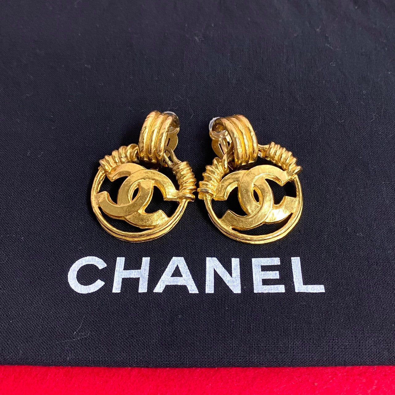 CHANEL Earring Gold Plated gold COCO Mark Women