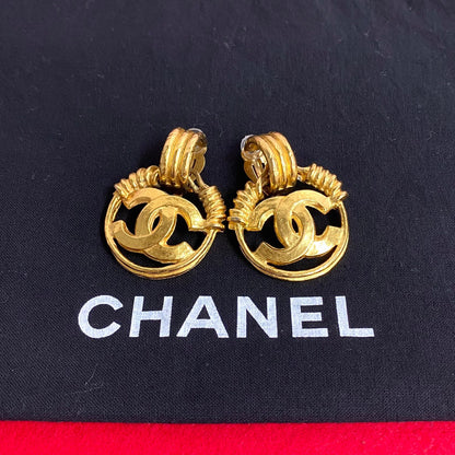 CHANEL Earring Gold Plated gold COCO Mark Women