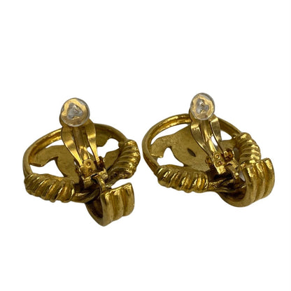 CHANEL Earring Gold Plated gold COCO Mark Women