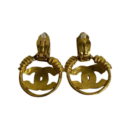 CHANEL Earring Gold Plated gold COCO Mark Women