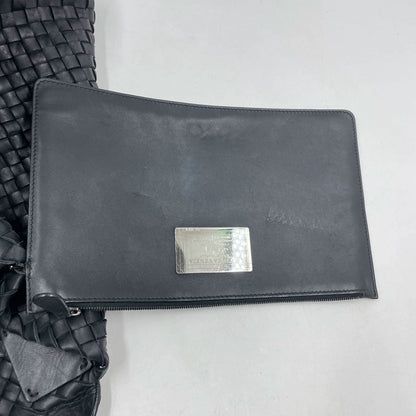 Bottega Veneta Cabat Large Intreccio Leather Tote Bag Black 45cm