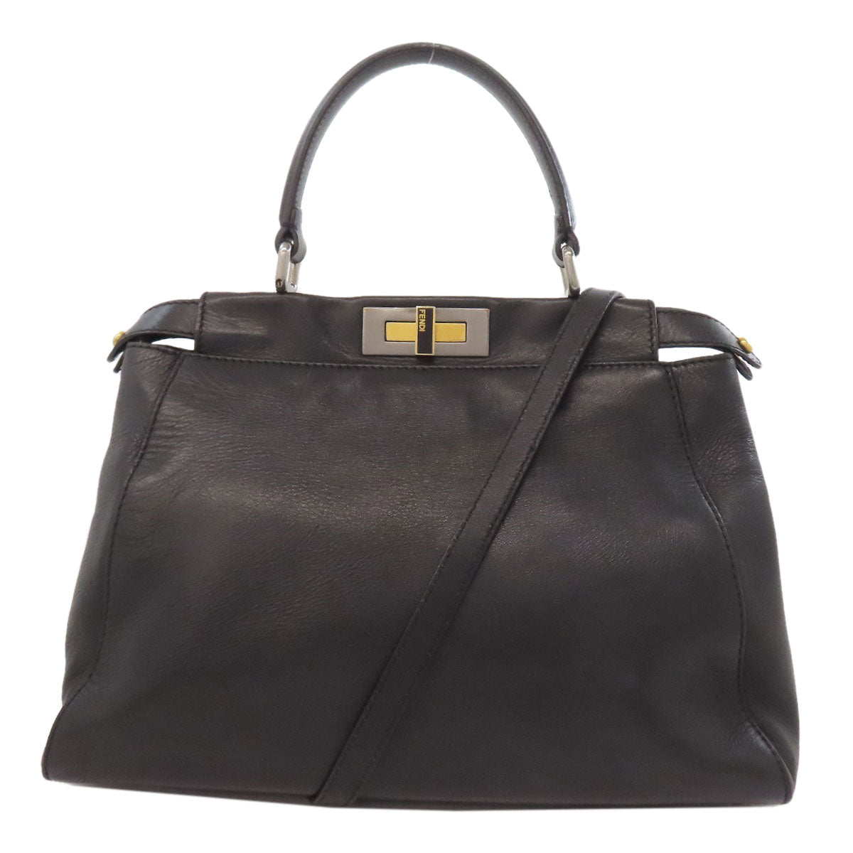 FENDI Handbag Calfskin black Peekaboo 2WAY