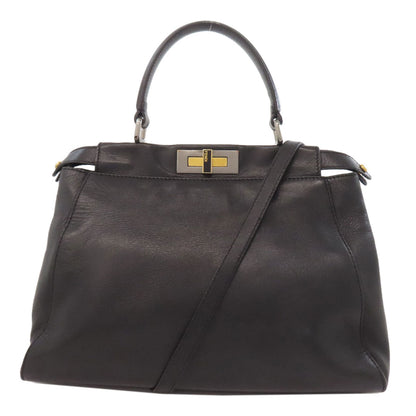 FENDI Handbag Calfskin black Peekaboo 2WAY