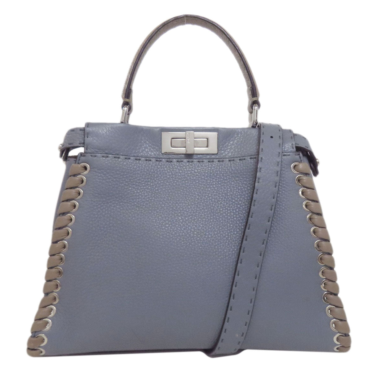 FENDI Handbag Calfskin blue Peekaboo Celeria 2WAY
