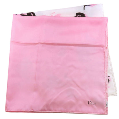 Christian Dior scarf silk pink flower pattern