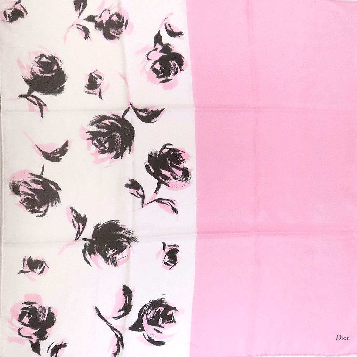 Christian Dior scarf silk pink flower pattern