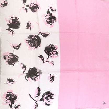 Christian Dior scarf silk pink flower pattern