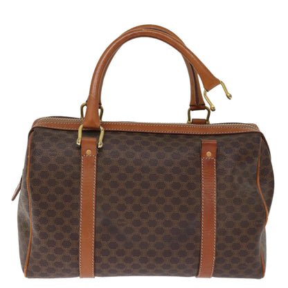 Luxury CELINE Macadam Canvas Boston Bag PVC Leather Brown  76018
