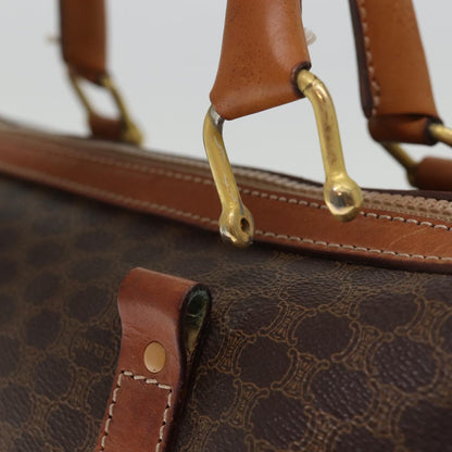 Luxury CELINE Macadam Canvas Boston Bag PVC Leather Brown  76018