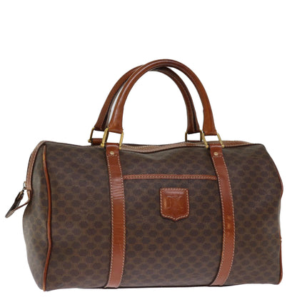 Luxury CELINE Macadam Canvas Boston Bag PVC Leather Brown  76021