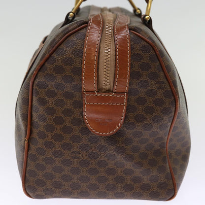 Luxury CELINE Macadam Canvas Boston Bag PVC Leather Brown  76021