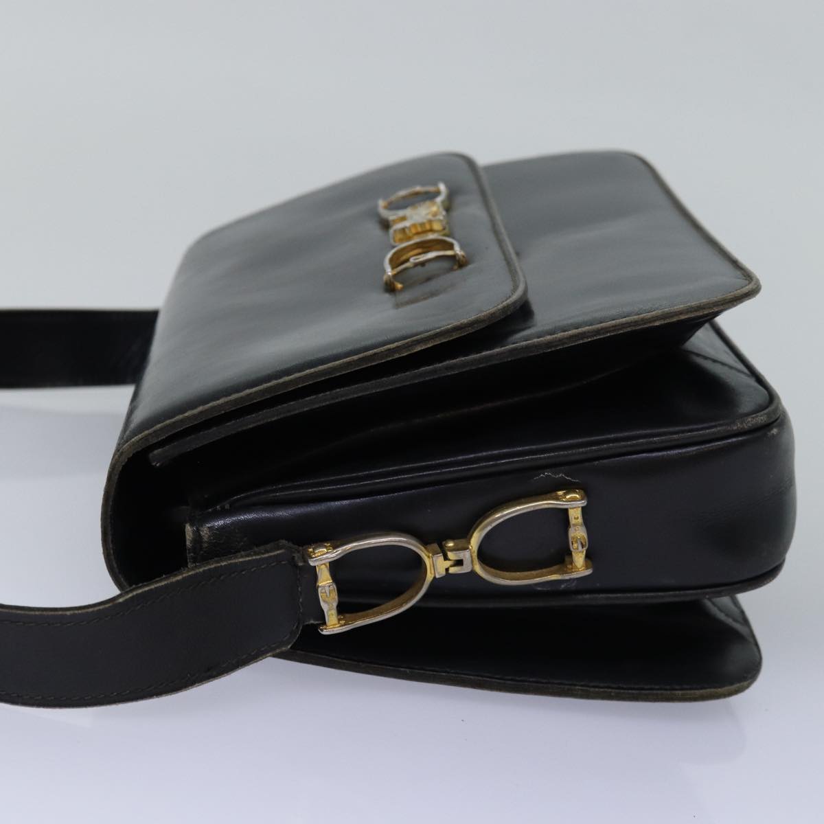 Luxury CELINE Shoulder Bag Leather Black  76080