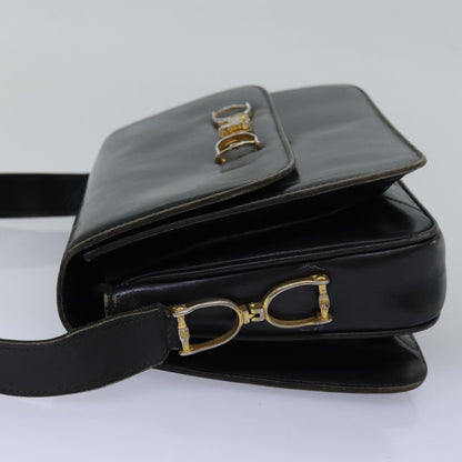 Luxury CELINE Shoulder Bag Leather Black  76080