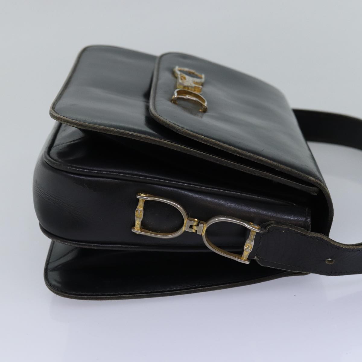 Luxury CELINE Shoulder Bag Leather Black  76080