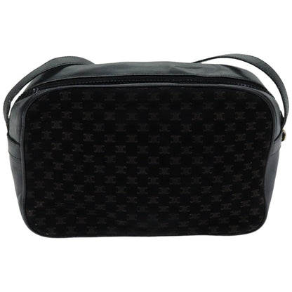Luxury CELINE Macadam Canvas Shoulder Bag Black  76081