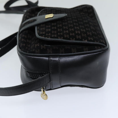 Luxury CELINE Macadam Canvas Shoulder Bag Black  76081