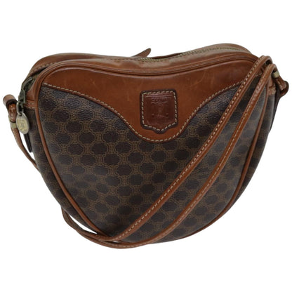 Luxury CELINE Macadam Canvas Shoulder Bag PVC Brown  76083