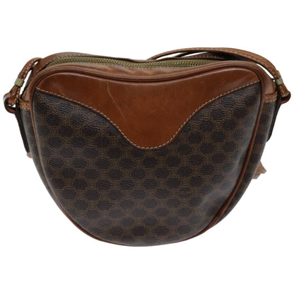 Luxury CELINE Macadam Canvas Shoulder Bag PVC Brown  76083