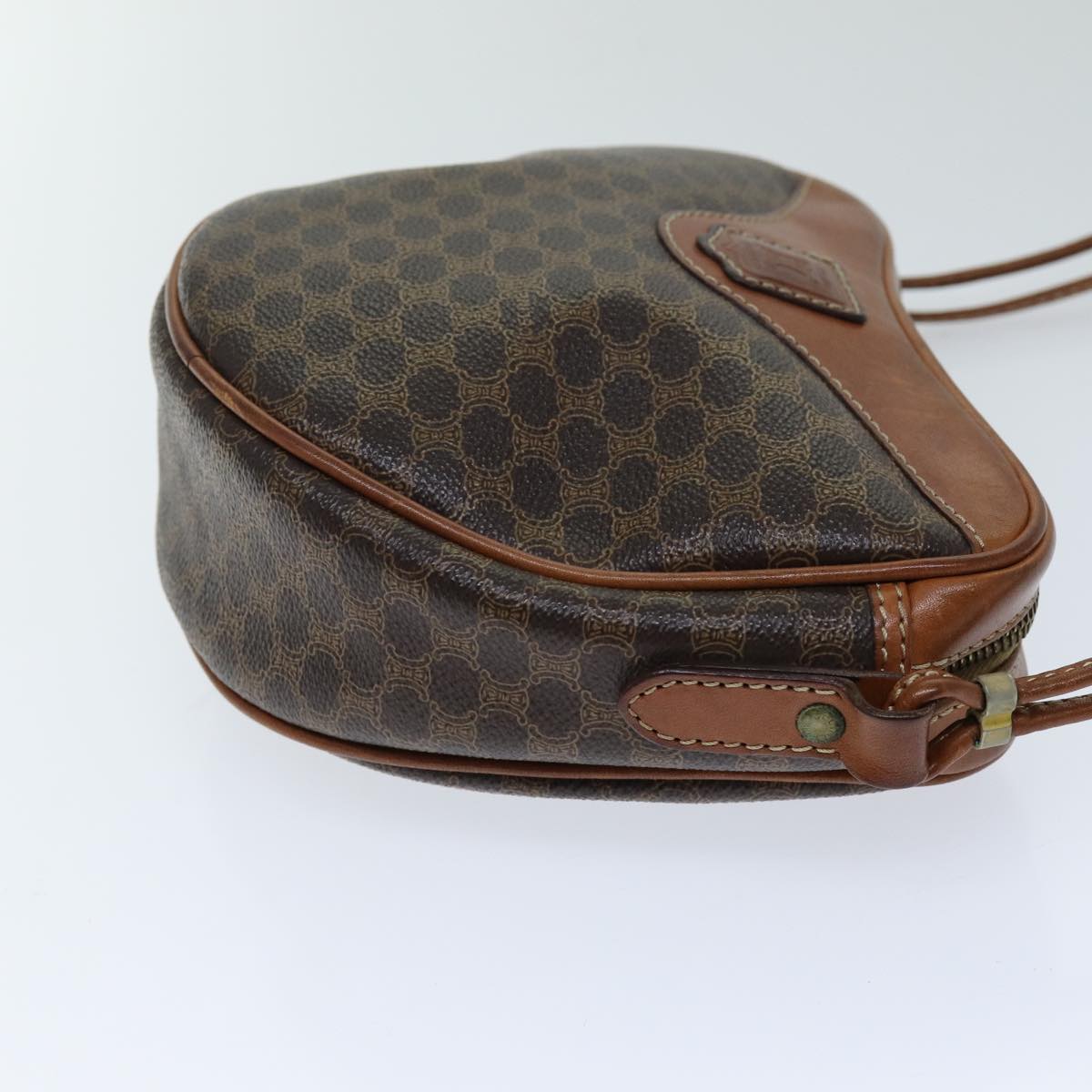 Luxury CELINE Macadam Canvas Shoulder Bag PVC Brown  76083