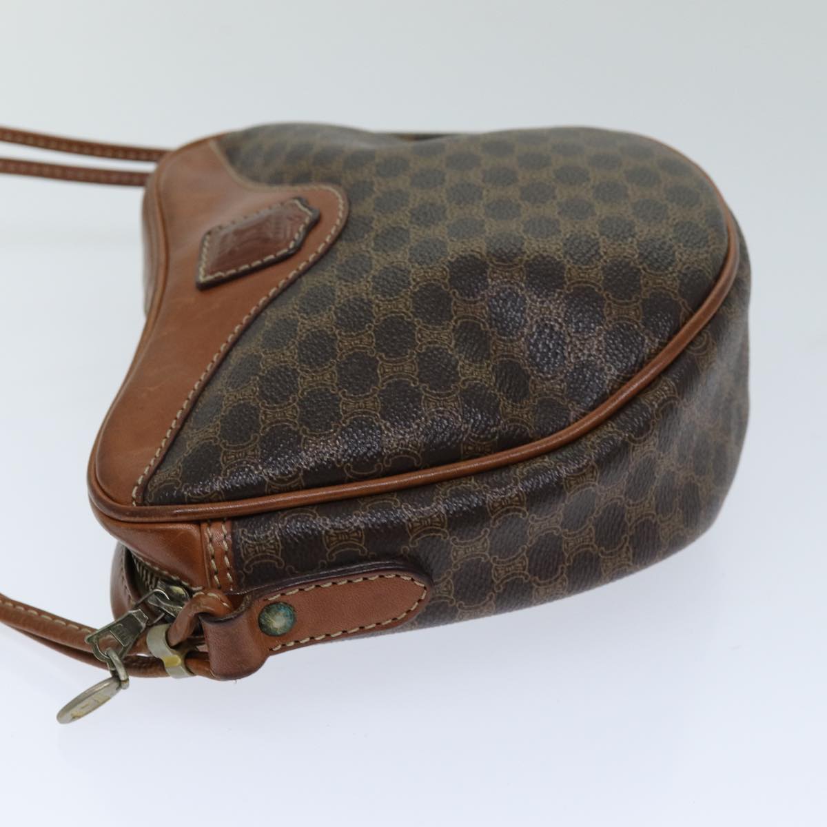 Luxury CELINE Macadam Canvas Shoulder Bag PVC Brown  76083